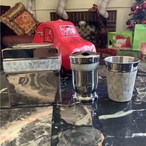 Bed bath & beyond 3 piece chrome pearl inlay bathroom accessory set